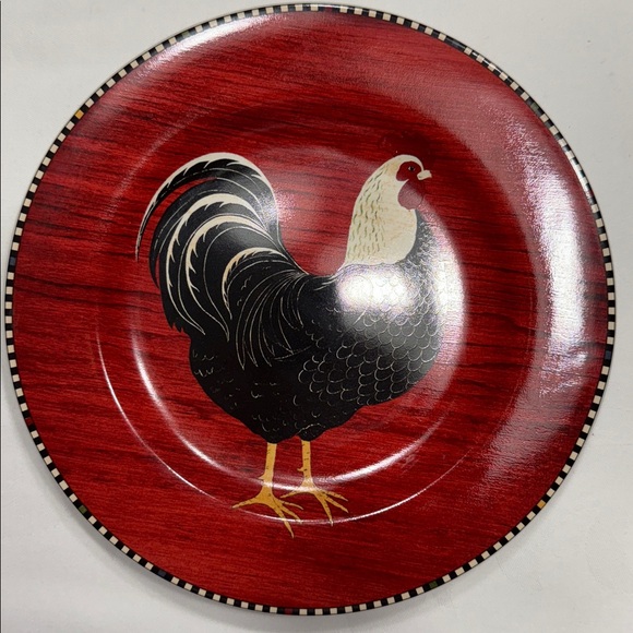 (4) 8” Sakura “Roosters” by Warren Kimble ceramic salad/dessert plates. - Picture 3 of 6